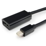 Переходник Cablexpert miniDisplayPort - DisplayPort, Cablexpert A-mDPM-DPF-001 20M/20F, длина 16см, черный, пакет — изображение 2