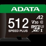 Карта памяти ADATA microSDXC 512GB ADATA Speed Plus UHS-I U3/V30/A2, до 180/160 MB/s, Durable (Water-/Shock-/X-Ray-Proof)