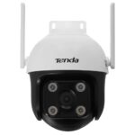 IP-камера Tenda CH3 Уличная поворотная IP-камера, 1920x1080 15 кадр./сек, 355° по горизонтали, 90° по вертикали, Wi-Fi, ночная съемка до 30м, датчик движения, IP65, от -30° до 60° C, sd-карта 128GB, 2 внешние антенны, белый