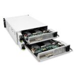 Платформа системного блока AIC XP1-A401TU01 4U 24-bay high availability storage server, 24x 12G SATA/SAS hot-swap 3.5/2.5" bay, 2x canister, 1200W 1+1 Platinum redundant power supply, 8x 6038 fan, 36" slide rail, w/o bezel Per canister node: Tucana motherboard, Intel Lewisburg, DDR4 RDIMM x16, Intel — изображение 4