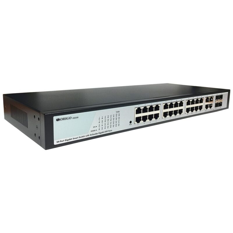 2353412 Коммутатор ORIGO OS2328/A1A Настраиваемый L2 коммутатор 24x1000Base-T, 4xCombo 1000Base-T/SFP, комплект для установки в 19" стойку — изображение 1