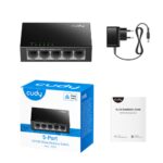 Коммутатор CUDY 5-Port 10/100 Mbps Metal Switch 5-Port 10/100 Mbps Desktop Switch, 5 10/100M RJ45 Ports, Loop Detection, Metal Case, Power Saving, Plug & Play, Wall-Mount — изображение 3