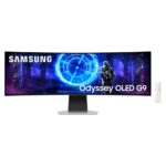 Монитор 49" SAMSUNG S49DG952SI Odyssey OLED G9 G95SD Smart Curved OLED, 5120x1440, 240Hz, 0,03ms, 250сd/m, 1000000:1, HDR10 | HDMI(2.1), DP(1.4) | HAS, ExPSU, Speakers, Vesa 100, Silver/Black