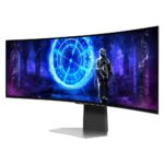 Монитор 49" SAMSUNG S49DG952SI Odyssey OLED G9 G95SD Smart Curved OLED, 5120x1440, 240Hz, 0,03ms, 250сd/m, 1000000:1, HDR10 | HDMI(2.1), DP(1.4) | HAS, ExPSU, Speakers, Vesa 100, Silver/Black — изображение 5