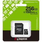 Карта памяти Kingston microSDXC 256GB Kingston Canvas Select Plus Memory Card SDCS3/256GB UHS-I U3 Class 10/V10/A1, Adapter, 150Mb/s, RTL