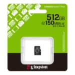 Карта памяти Kingston microSDXC 512GB Canvas Select Plus Memory Card SDCS3/512GBSP UHS-I U3 Class 10/V30/A1, w/o Adapter, 150Mb/s, RTL