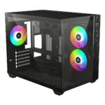 Корпус Case ID-Cooling VIEW 500 ARGB Black mATX/win TG/3 fans/Gen2 Type C/CPU 162mm/GPU 407mm/no PSU — изображение 2