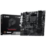 Материнская плата MSI PRO B550M-P B550, AM4, 4*DDR4, 1*PCIEx16, 2xPCIEx1, 2*M.2, 6*USB3.2 Gen1, 6*USB2.0, 4*SATA3, 1G, VGA, DP, HDMI, M-ATX, RTL